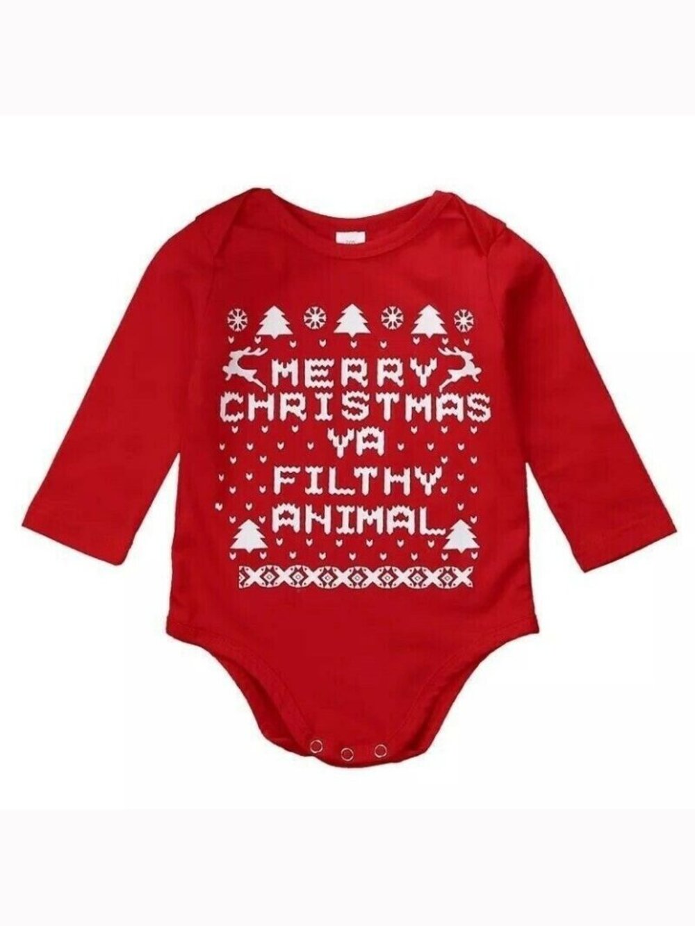 Boutique MERRY CHRISTMAS YA FILTHY ANIMAL Bay Bodysuit Romper NEW 3-6 Months